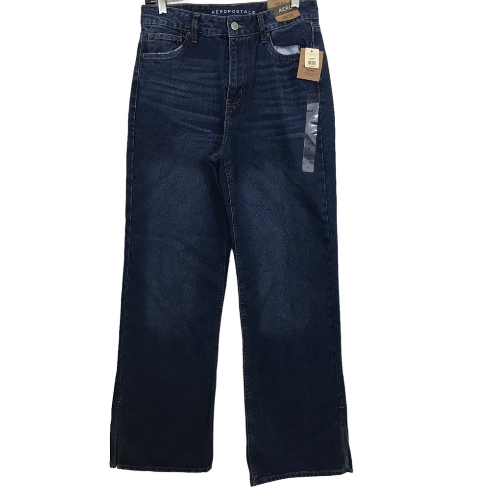 Aeropostale High Rise Wide Leg Split Hem Jeans NEW